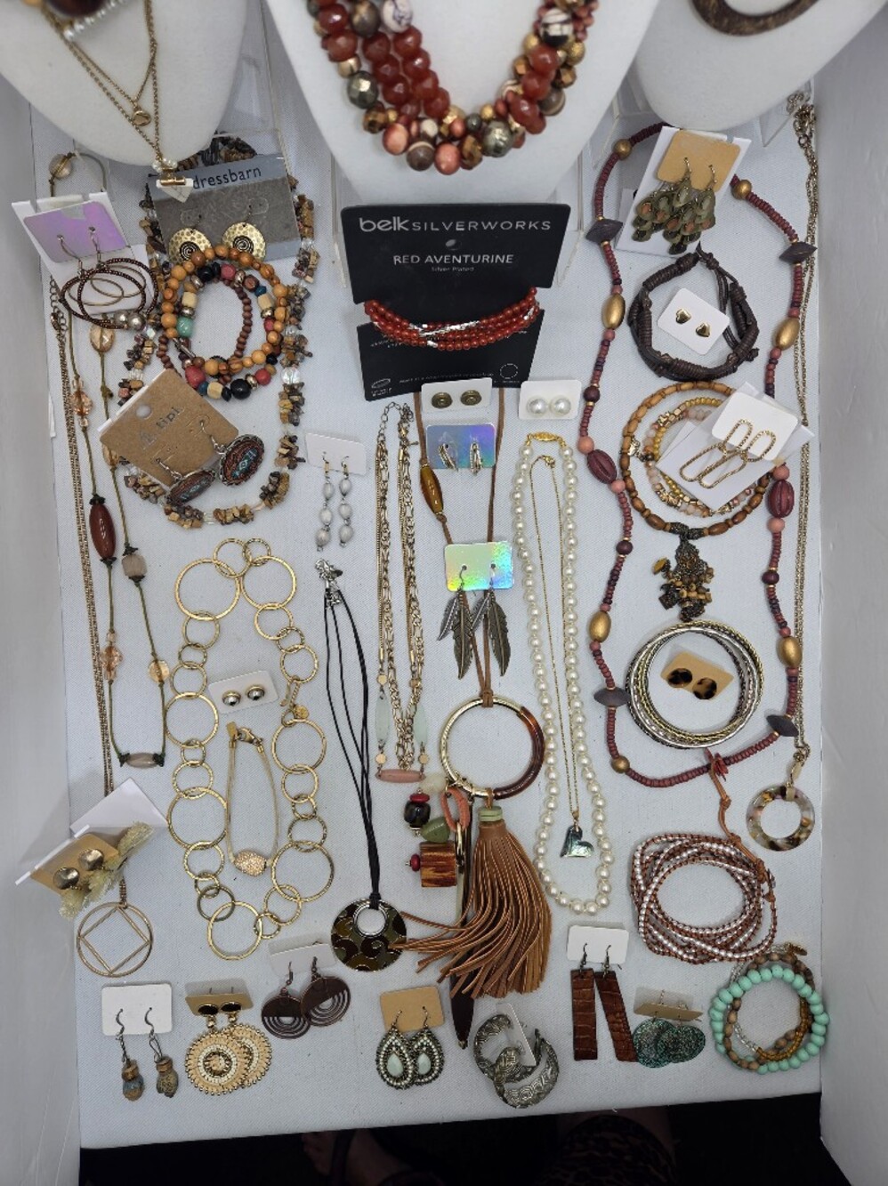 HUGE ​58pc Vintage & Modern Jewelry Lot CHICO'S BELK J CREW Necklace Earrin TOBI - Picture 3 of 16